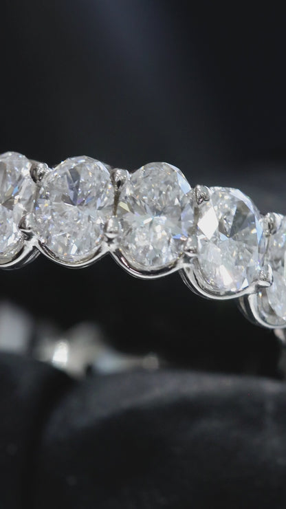 Oval-Cut Lab-Grown Diamond Eternity Wedding Band in White Gold | Prong-Set Design