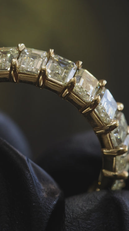 Emerald Cut Diamond Eternity Band in 14K Yellow Gold | 3.30 CT