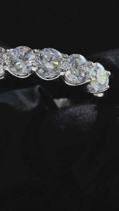 Round-Cut Lab-Grown Diamond Eternity Wedding Band in White Gold | Prong-Set Design