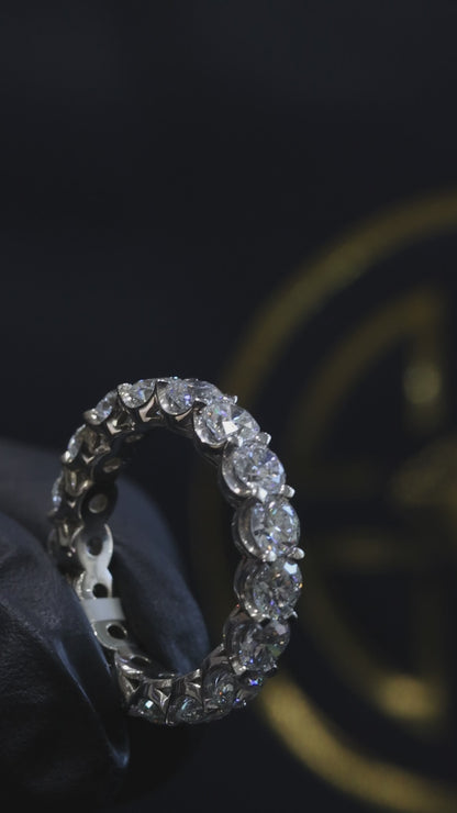 Emerald-Cut Diamond Eternity Band in White Gold | 4.02 CTW