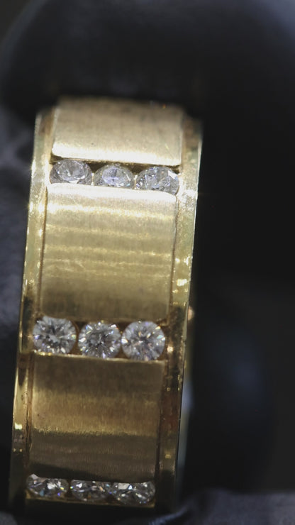 Men’s Diamond Wedding Band in Yellow Gold | 1.61 CTW