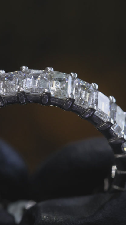 Emerald Cut Diamond Eternity Band in White Gold | 3.30 CTW Diamonds