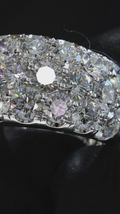Wide Pavé Lab-Grown Diamond Eternity Band in White Gold | Multi-Row Round Cut Design