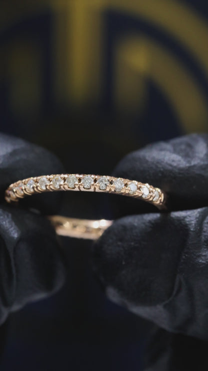 Round Brilliant Diamond Eternity Band in 14K Rose Gold | 0.35 CTW Slim Shared-Prong Setting