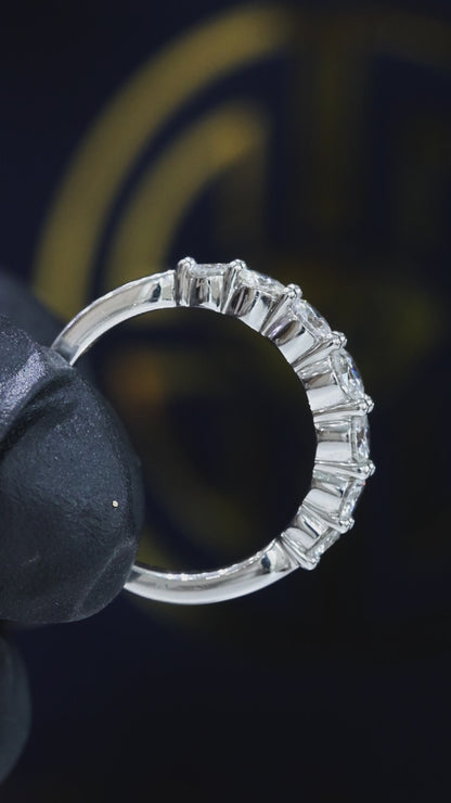 Round Brilliant Diamond Anniversary Band in 14K White Gold | 1.10 CTW Shared-Prong Setting