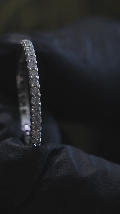 Round Pavé Diamond Eternity Band in 14K White Gold | 0.50 CT