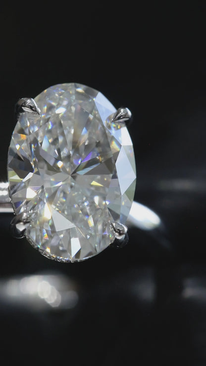 Oval-Cut Lab-Grown Diamond Solitaire Ring in White Gold | Elegant Prong Setting