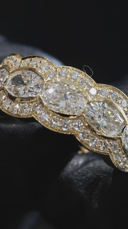 Round-Cut Lab-Grown Diamond Halo Ring with Split Pavé Shank in Yellow Gold | Prong-Set Design