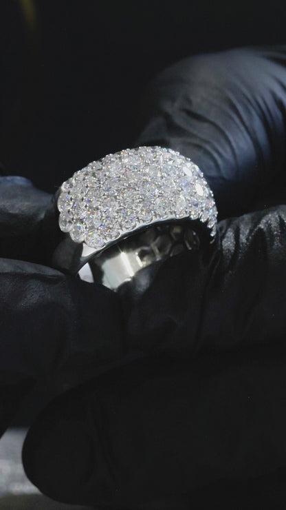 Wide Pavé Lab-Grown Diamond Eternity Band in White Gold | Multi-Row Round Cut