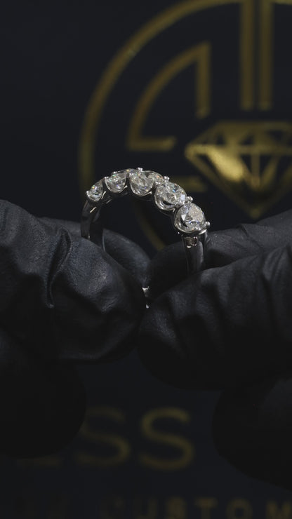 Round Diamond Half Eternity Band in 14K White Gold | 1.50 CTW