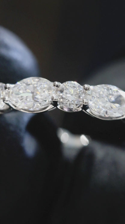 Round-Cut Lab-Grown Diamond Eternity Wedding Band in White Gold | Prong-Set Design
