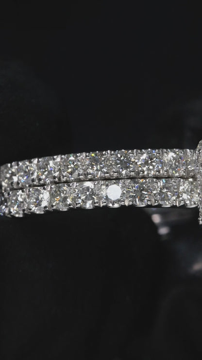 Round Diamond Halo Engagement Ring in White Gold | Classic Pavé Luxury Design