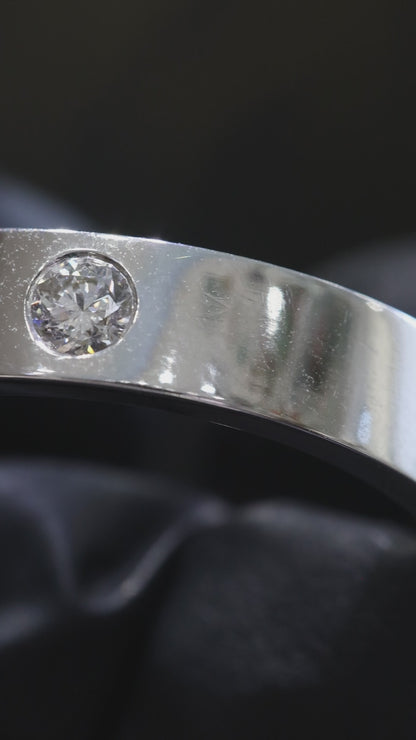 Men’s Single Diamond Wedding Band in White Gold | .50 CTW